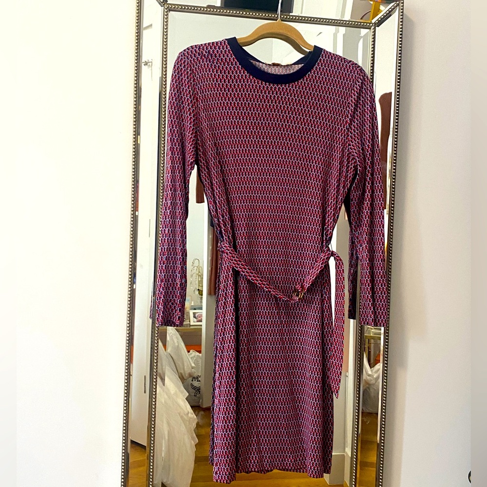 Tory Burch Red Geometric Design Dress Size L